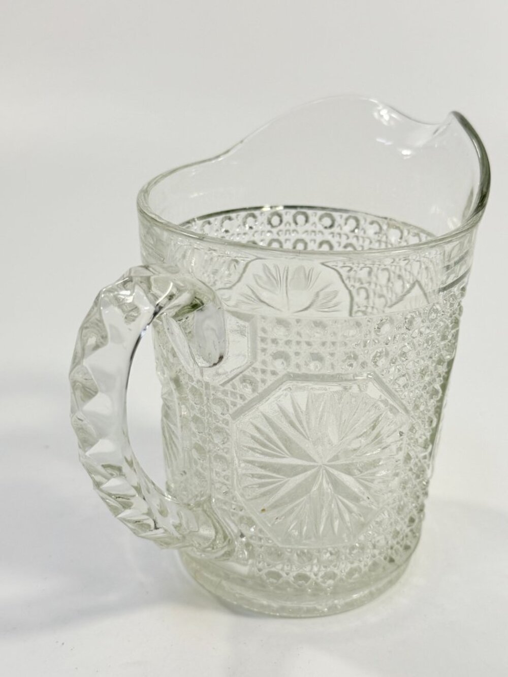 Milk Pitcher Creamer Imperial Amelia Clear Depression Glass Star Medallion - Picture 4 of 10
